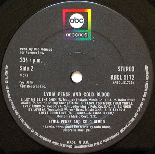 Lydia Pense & Cold Blood : Lydia Pense & Cold Blood (LP, Album)