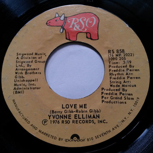 Yvonne Elliman : Love Me (7", Single, Styrene, PRC)