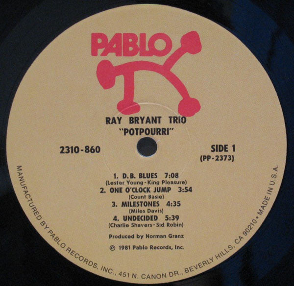 Ray Bryant Trio : Potpourri (LP)