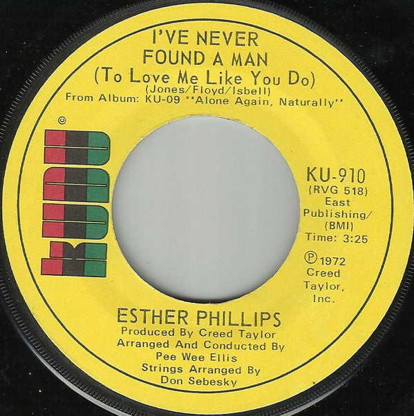 Esther Phillips : I've Never Found A Man / Cherry Red (7", Single)