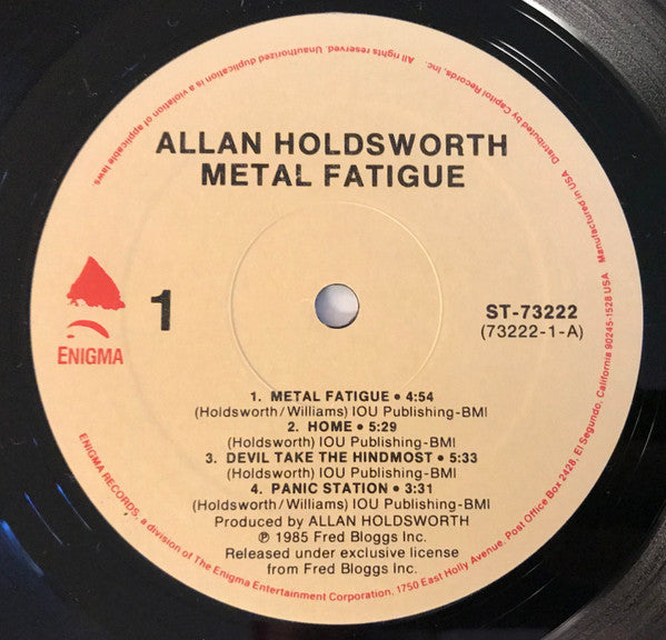 Allan Holdsworth With I.O.U. (3) : Metal Fatigue (LP, Album, RE, All)