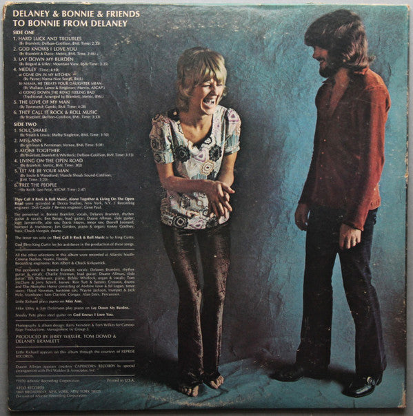 Delaney & Bonnie & Friends : To Bonnie From Delaney (LP, Album, PR,)