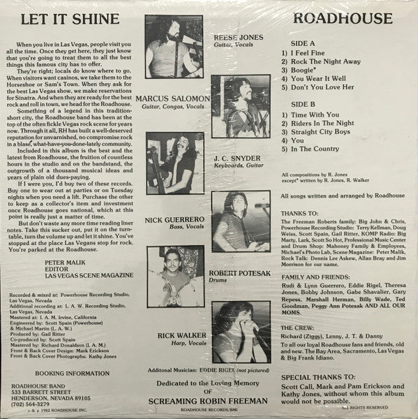 Roadhouse Band : Let It Shine (LP, Album)