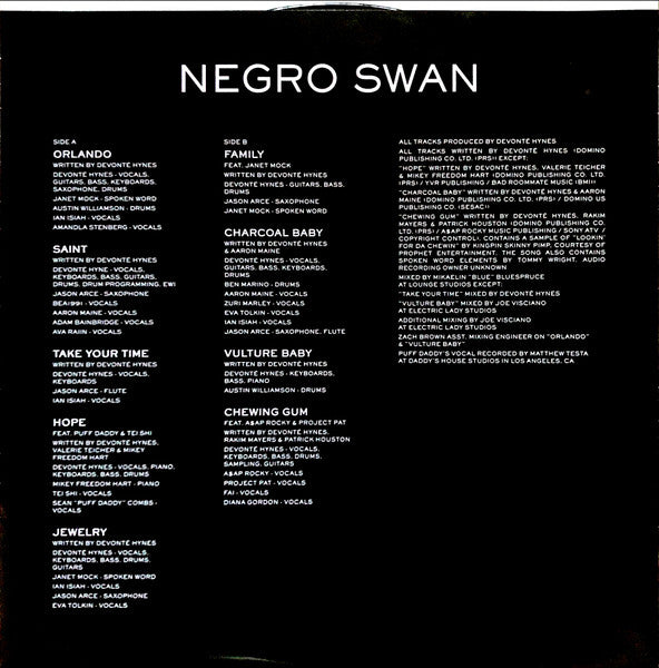 Blood Orange (2) : Negro Swan (2xLP, Album)