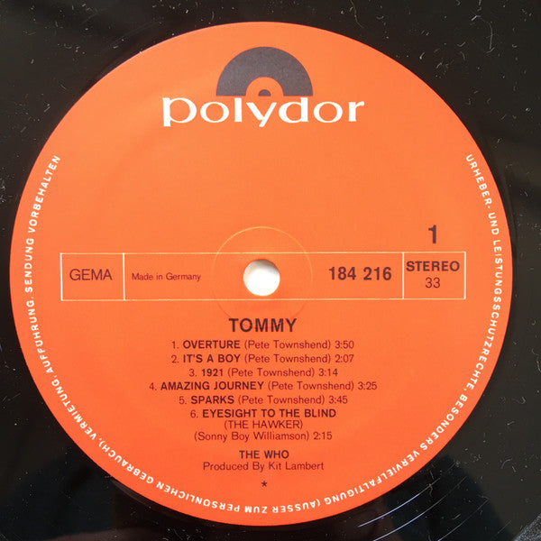 The Who : Tommy (2xLP, Album, RE, Tri)