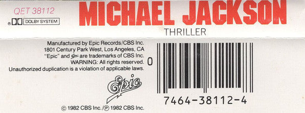 Michael Jackson : Thriller (Cass, Album, Bei)