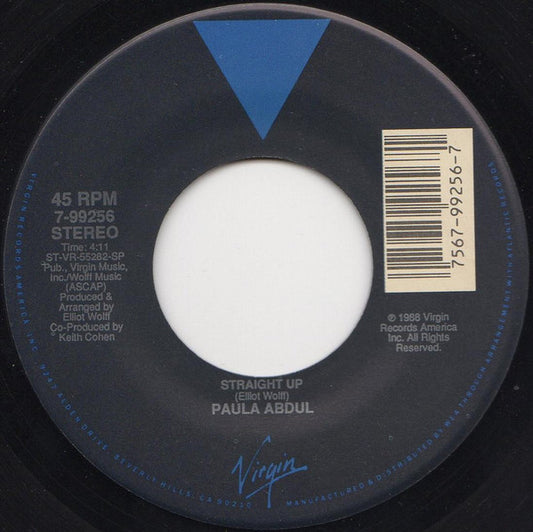 Paula Abdul : Straight Up (7", Single)