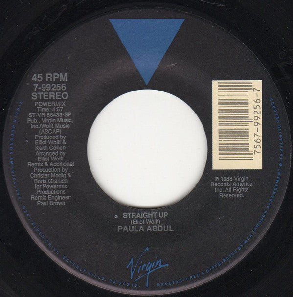 Paula Abdul : Straight Up (7", Single)