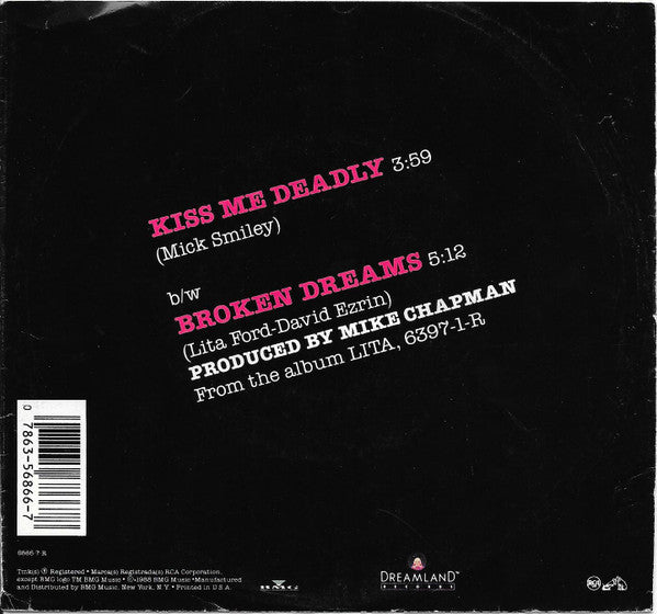 Lita Ford : Kiss Me Deadly (7", Single)