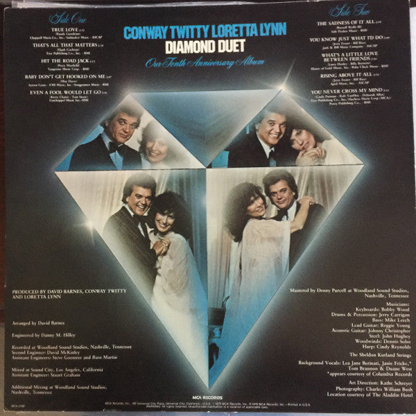 Conway Twitty & Loretta Lynn : Diamond Duet (LP, Album, Glo)