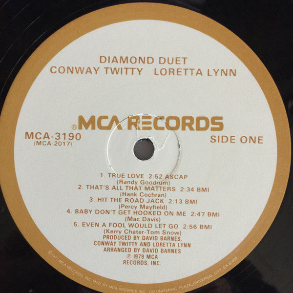 Conway Twitty & Loretta Lynn : Diamond Duet (LP, Album, Glo)