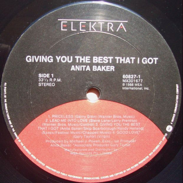 Anita Baker : Giving You The Best That I Got (LP, Album)