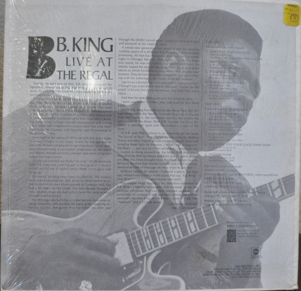 B.B. King : Live At The Regal (LP, Album, RE)