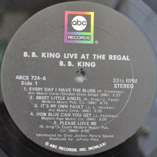 B.B. King : Live At The Regal (LP, Album, RE)
