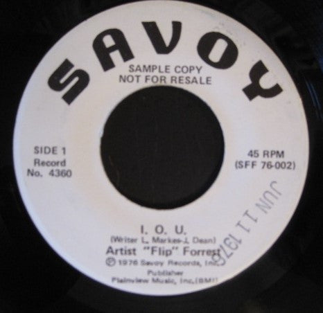 "Flip "Forrest* : I.O.U. (7", Promo)