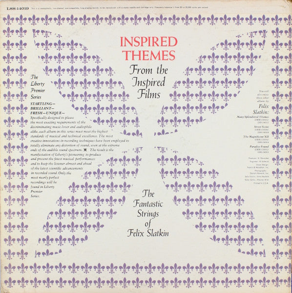 The Fantastic Strings Of Felix Slatkin : Inspired Themes From The Inspired Films (LP)
