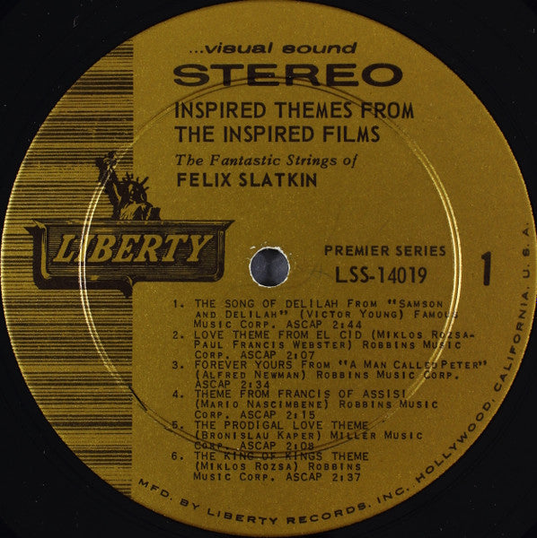 The Fantastic Strings Of Felix Slatkin : Inspired Themes From The Inspired Films (LP)