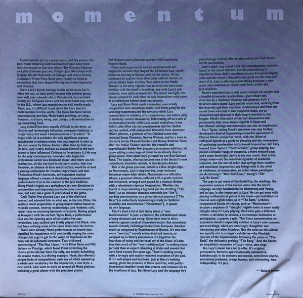 Steve Lacy : Momentum (LP, Album)