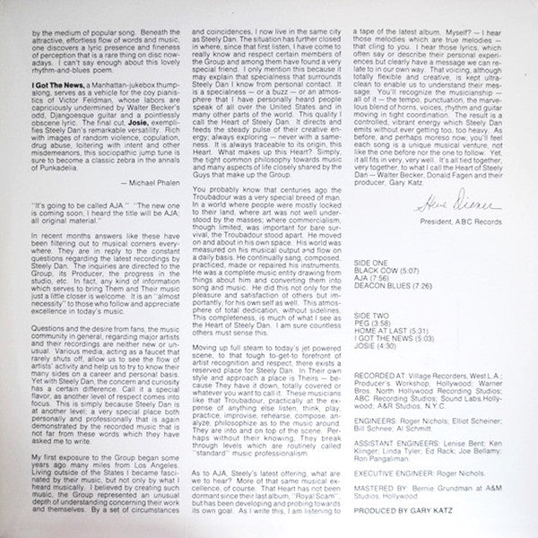 Steely Dan : Aja (LP, Album, Pit)