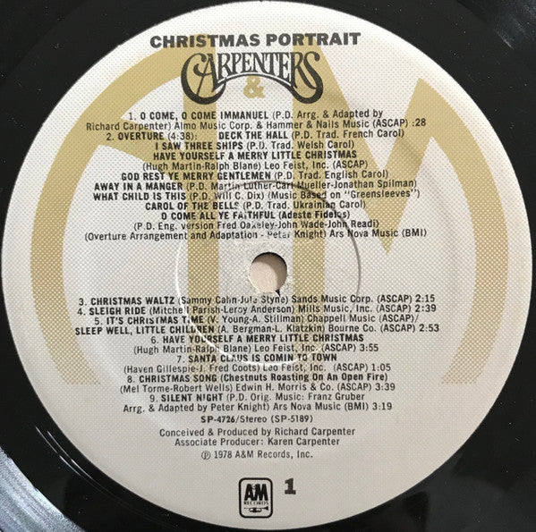 Carpenters : Christmas Portrait (LP, Album, Mon)