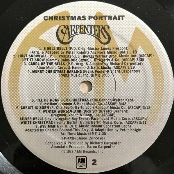 Carpenters : Christmas Portrait (LP, Album, Mon)