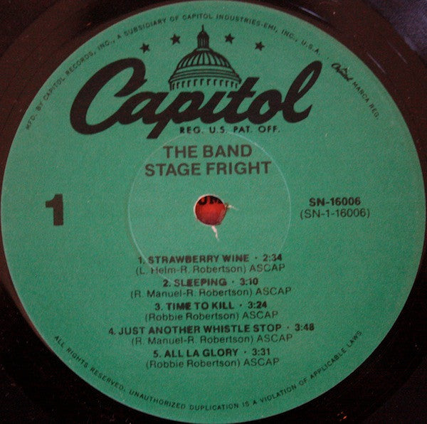 The Band : Stage Fright (LP, Album, RE, Jac)