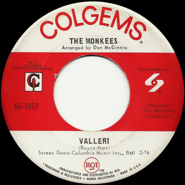 The Monkees : Valleri (7", Single, Roc)