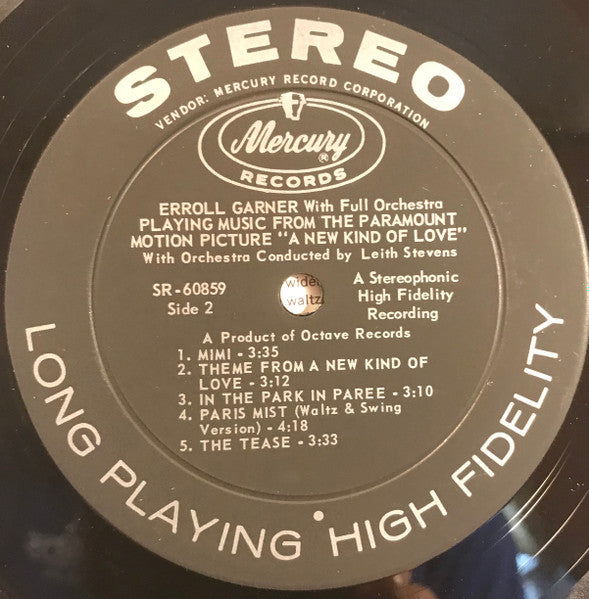 Erroll Garner With Full Orchestra Conducted By Leith Stevens : Playing Music From The Paramount Motion Picture "A New Kind Of Love" (LP, Album)