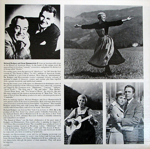 Rodgers And Hammerstein* / Julie Andrews, Christopher Plummer, Irwin Kostal : The Sound Of Music (An Original Soundtrack Recording) (LP, Album, RE, Ind)