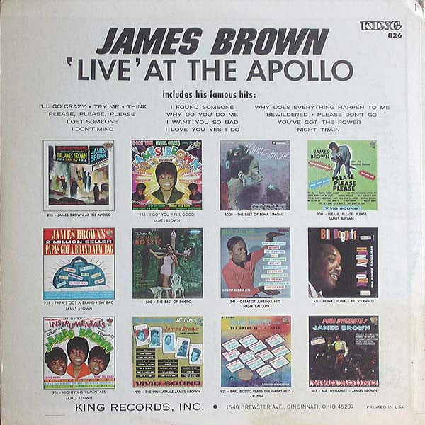 James Brown : Live At The Apollo (The Apollo Theater Presents In Person! The James Brown Show) (LP, Album, Mono, RE)