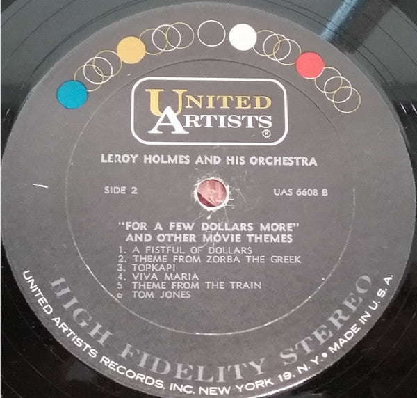 LeRoy Holmes And His Orchestra* : For A Few Dollars More And Other Motion Picture Themes (LP)