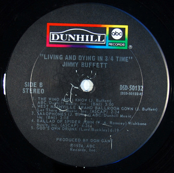 Jimmy Buffett : Living And Dying In 3/4 Time (LP, Album, San)