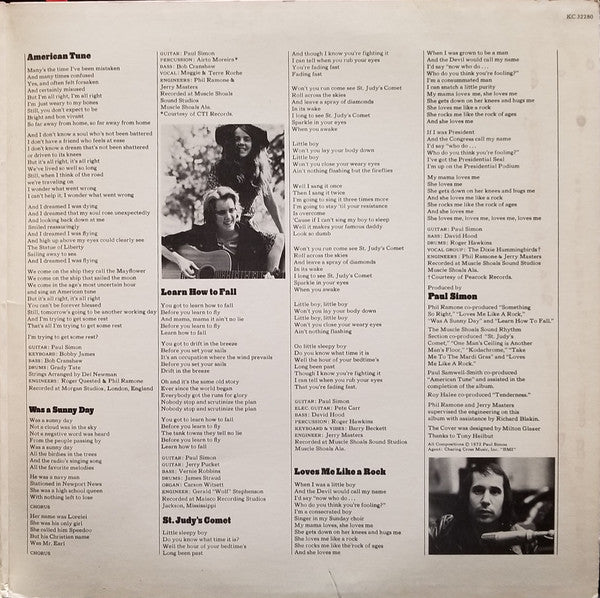 Paul Simon : There Goes Rhymin' Simon (LP, Album, Ter)