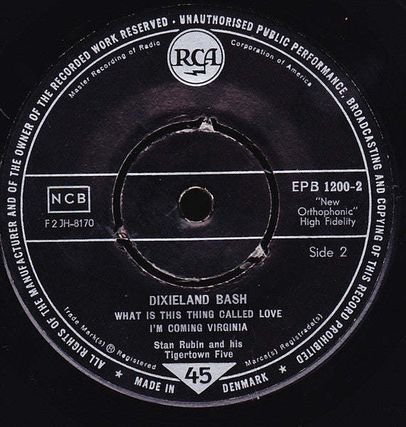 Stan Rubin And His Tigertown Five : Dixieland Bash (7", EP)