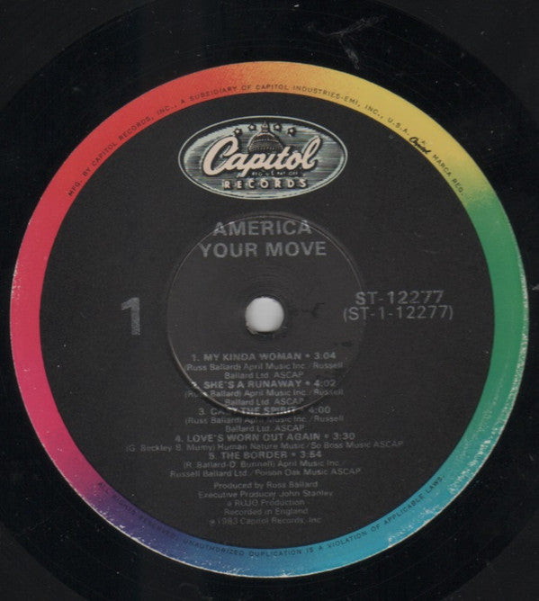 America (2) : Your Move (LP, Album, Win)