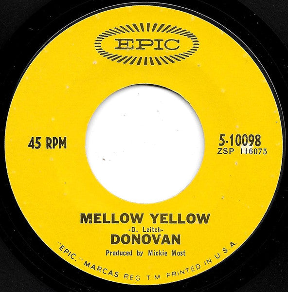 Donovan : Mellow Yellow (7", Single, Mono, Styrene, Pit)