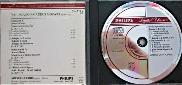 Mozart*, Mitsuko Uchida : 2 Piano Sonatas = Klaviersonaten KV 330 & 333 • Adagio KV 540 • Gigue KV 574 (CD, Album)