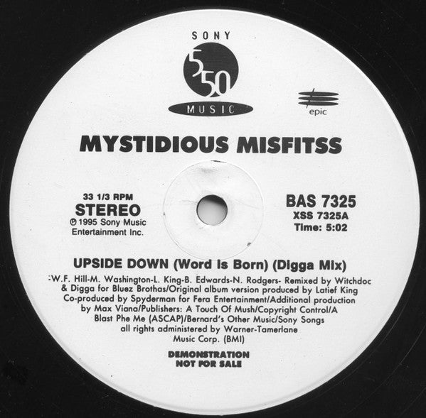 Mystidious Misfitss : Upside Down (Digga Mix) (12", Promo)