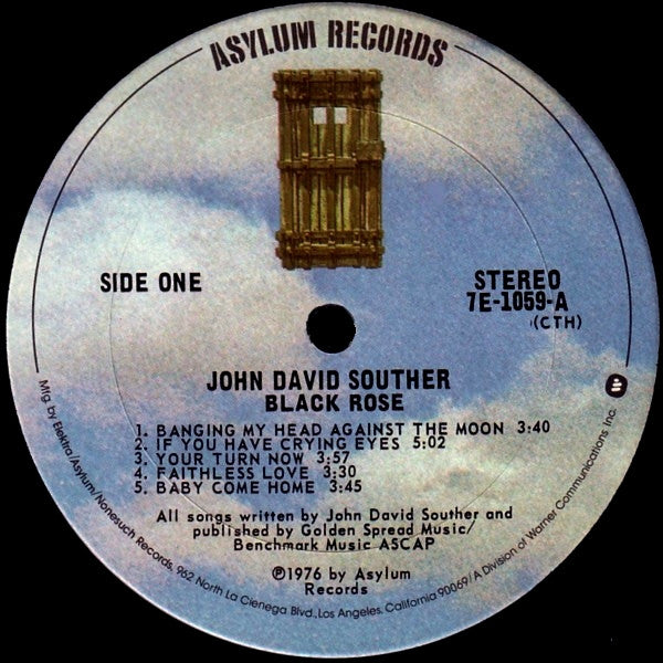 John David Souther : Black Rose (LP, Album, Gat)