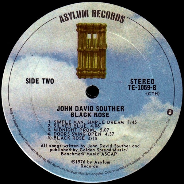 John David Souther : Black Rose (LP, Album, Gat)