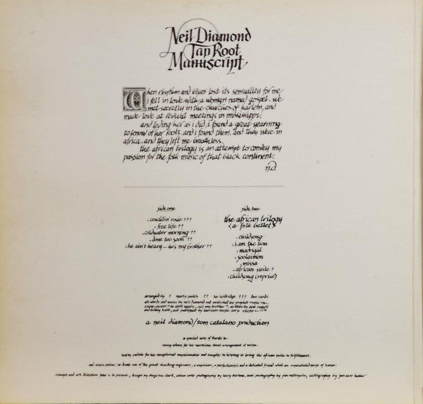Neil Diamond : Tap Root Manuscript (LP, Album, RE, Gat)