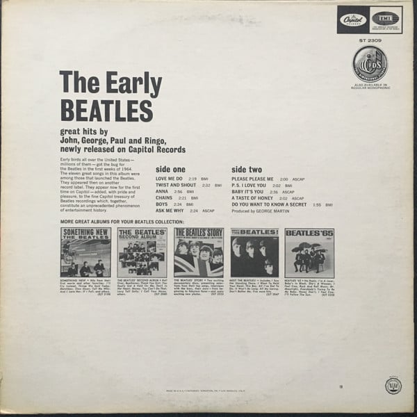 The Beatles : The Early Beatles (LP, Comp, RE, Los)