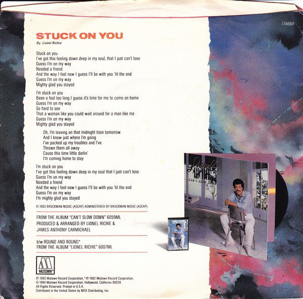 Lionel Richie : Stuck On You / Round And Round (7", Single)