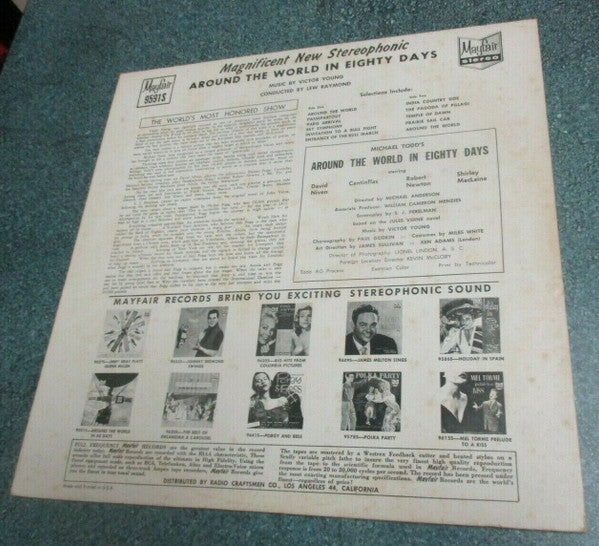 Lew Raymond* : Music From Michael Todd's Around The World In 80 Days (LP, Album, RE, Yel)