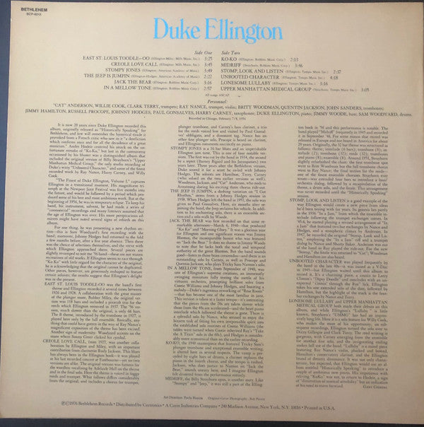 Duke Ellington : The Bethlehem Years, Volume I (LP, Album, RE)