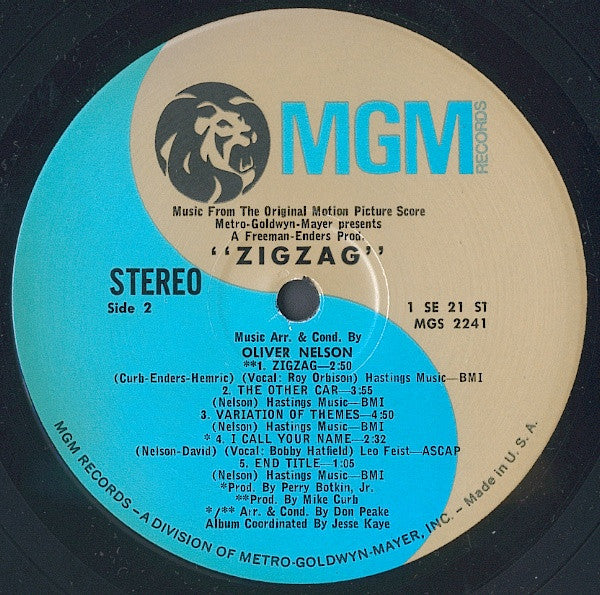 Oliver Nelson : Zigzag (Original Motion Picture Score) (LP, Album)