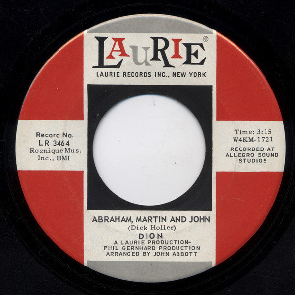 Dion (3) : Abraham, Martin And John / Daddy Rollin' (7", Single, Roc)
