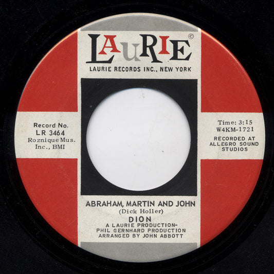 Dion (3) : Abraham, Martin And John / Daddy Rollin' (7", Single, Roc)