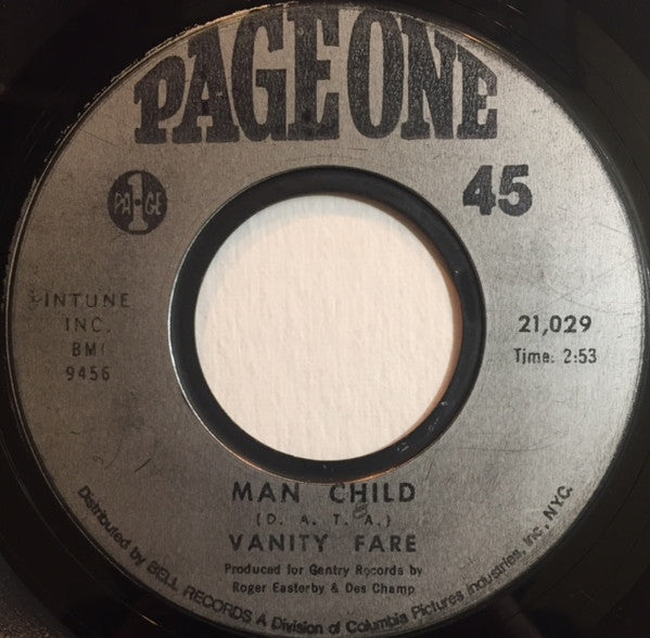 Vanity Fare : Hitchin' A Ride / Man Child (7", Single, Styrene)