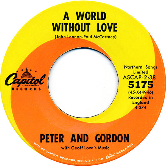 Peter & Gordon : A World Without Love / If I Were You (7", Single, Scr)